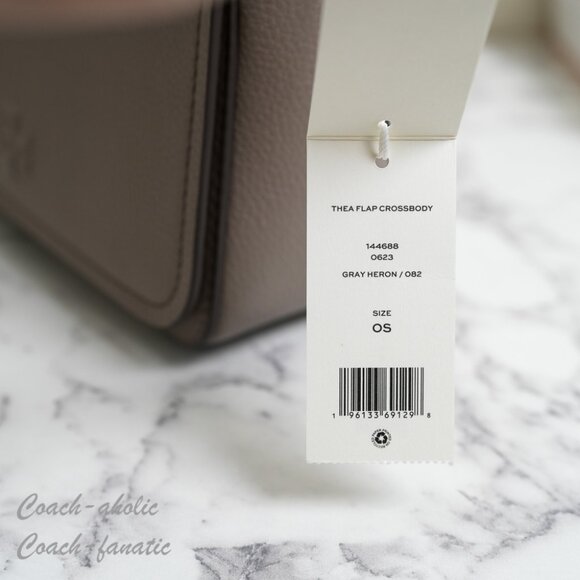 NWT Tory Burch Thea Pebbled Leather Flap Crossbody Shoulder Bag in Gray Hero - Picture 4 of 11